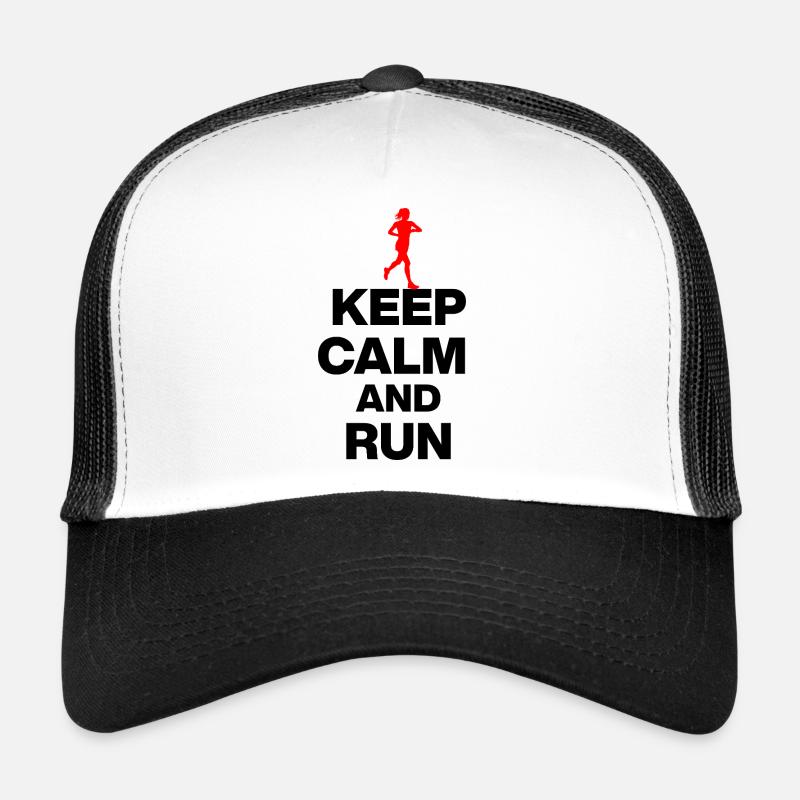 KEEP CALM AND RUN! JOGGEN RENNEN SPORT FIT schwarz Trucker Cap