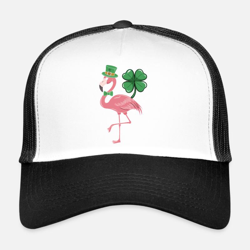 Flamant rose dans le style trèfle Casquette trucker 