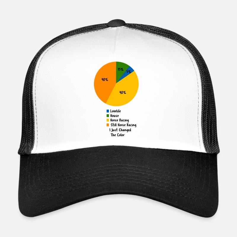 Graphique circulaire de la vie dans les courses de chevaux Art équestre drôle Casquette trucker 