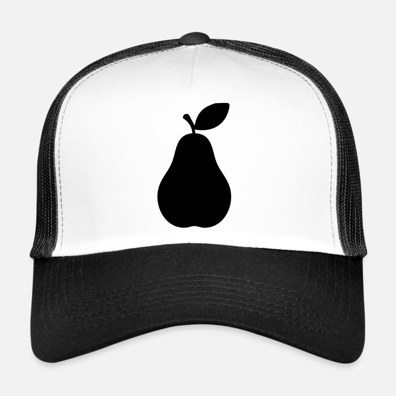 Pear Silhouette – Elegant Fruit Design - Trucker Cap - white/black