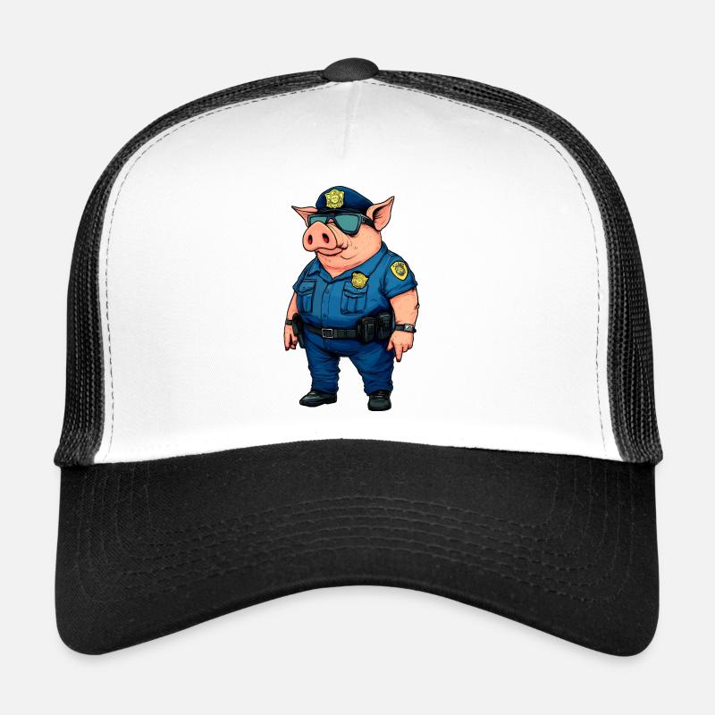 Cochon Policier Casquette trucker 