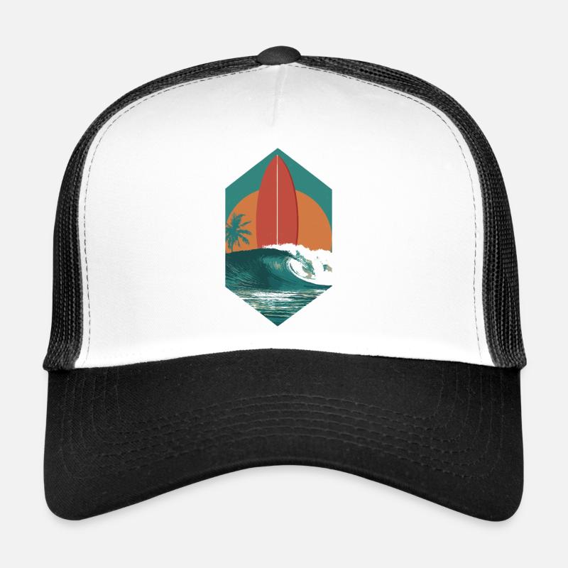 Sunset Surfboard Retro Wave Casquette trucker 