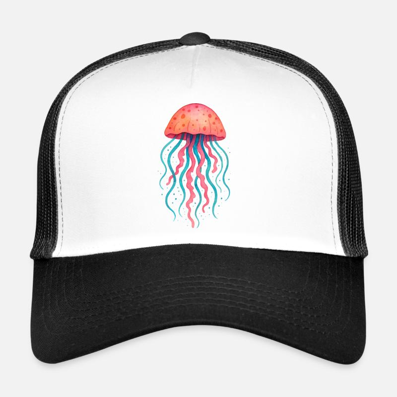 Aquarelle néon méduse Casquette trucker 