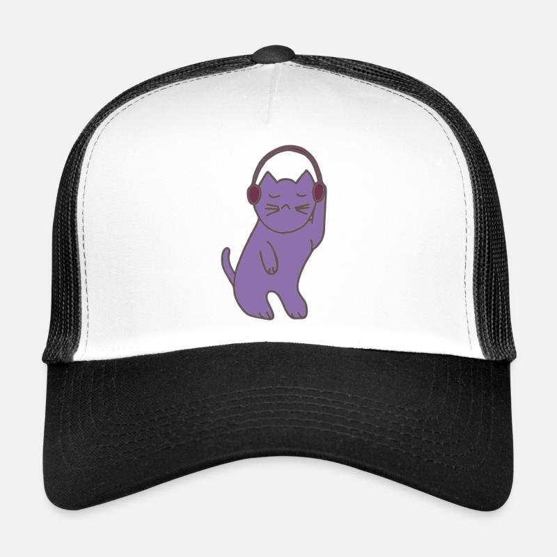 Des chats violets avec un casque Casquette trucker 