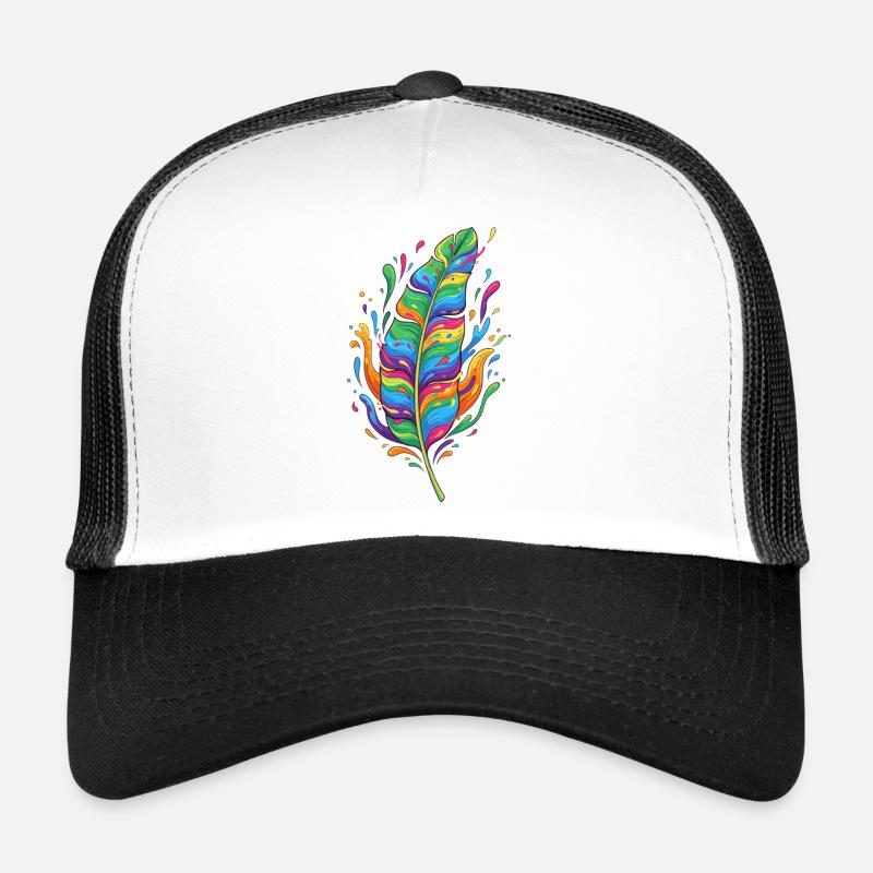 Regenbogenfeder Farbexplosion Trucker Cap