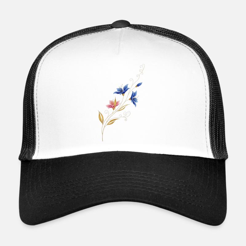 Liane fleur dorée Bleu Rose Casquette trucker 