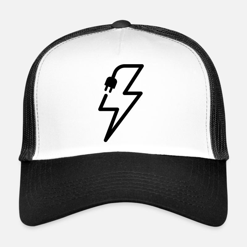 Electrician Lightning Plug Power Icon Trucker Cap