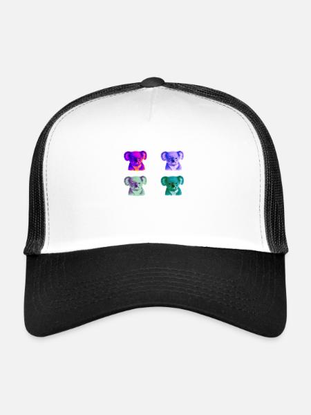 Koala Colorful Gift Idea Koalas Pop Art Pop Art - Trucker Cap - white/black - Front