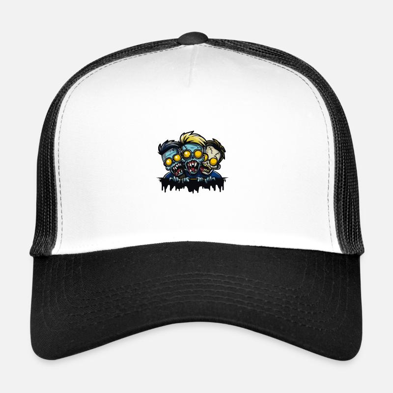 Zombies Halloween Team Kostüm - Trucker Cap - Weiß/Schwarz