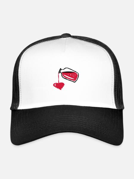 Love potion in a glass bottle & liquid heart - Trucker Cap - white/black - Front