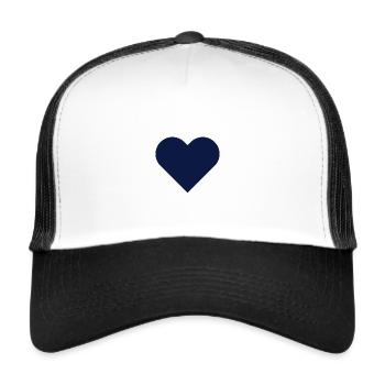 HEART dark blue - Trucker Cap - white/black - Front