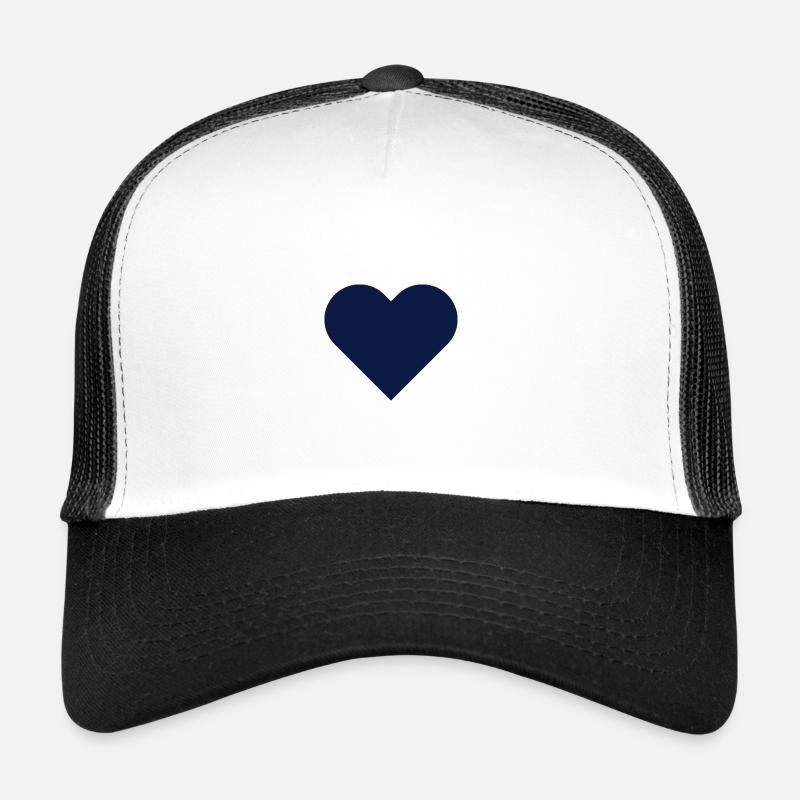 HERZ dunkelblau - Trucker Cap - Weiß/Schwarz