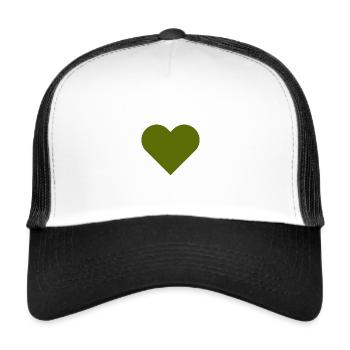HERZ khaki - Trucker Cap - Weiß/Schwarz - Vorne