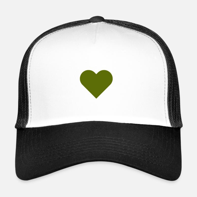 HERZ khaki - Trucker Cap - Weiß/Schwarz