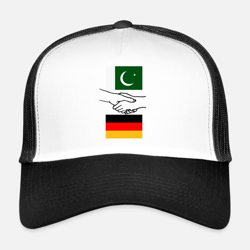 Pakistan & Deutschland - Trucker Cap - Weiß/Schwarz