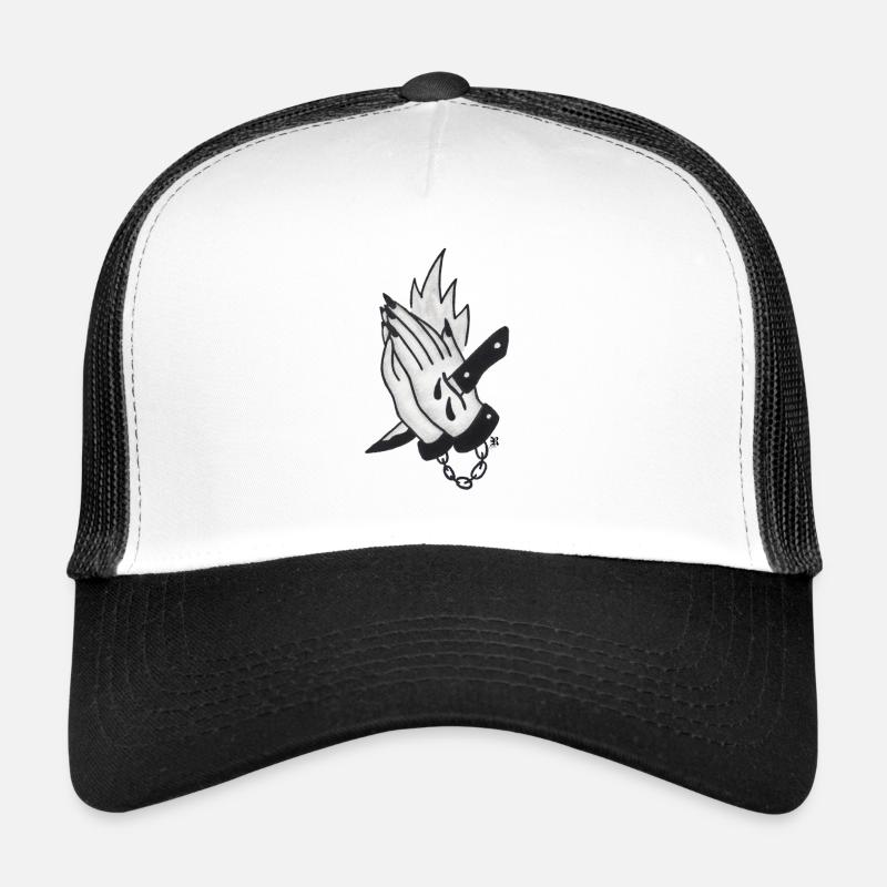 Brennende Hand - Trucker Cap - Weiß/Schwarz