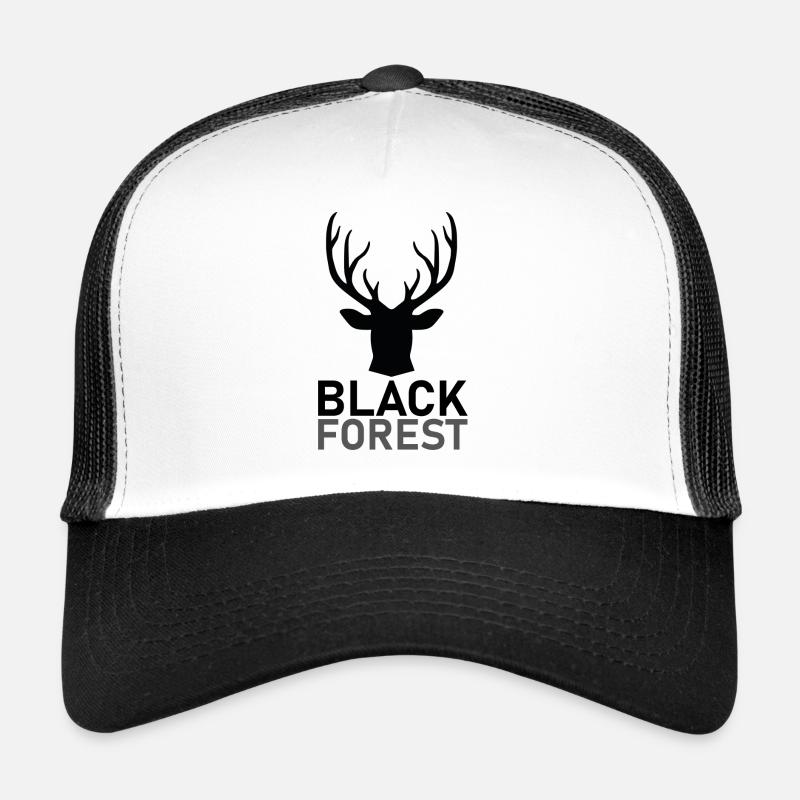 Black Forest - Deer - Trucker Cap - Weiß/Schwarz