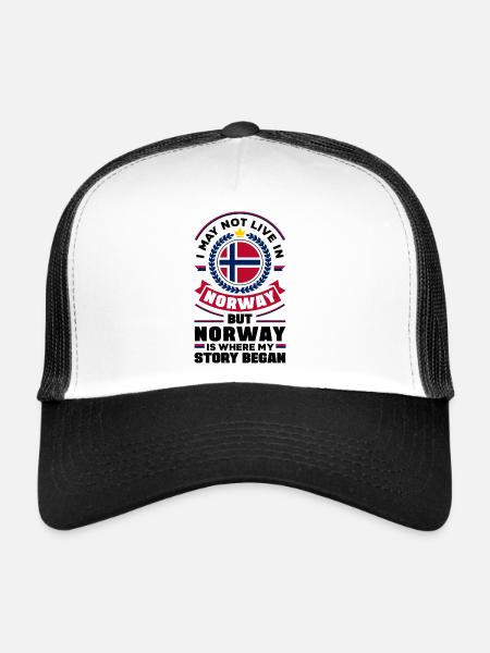 Norvège Norvège Norvège Drapeau Norvège Ressortissant - Casquette trucker  - blanc/noir - Devant