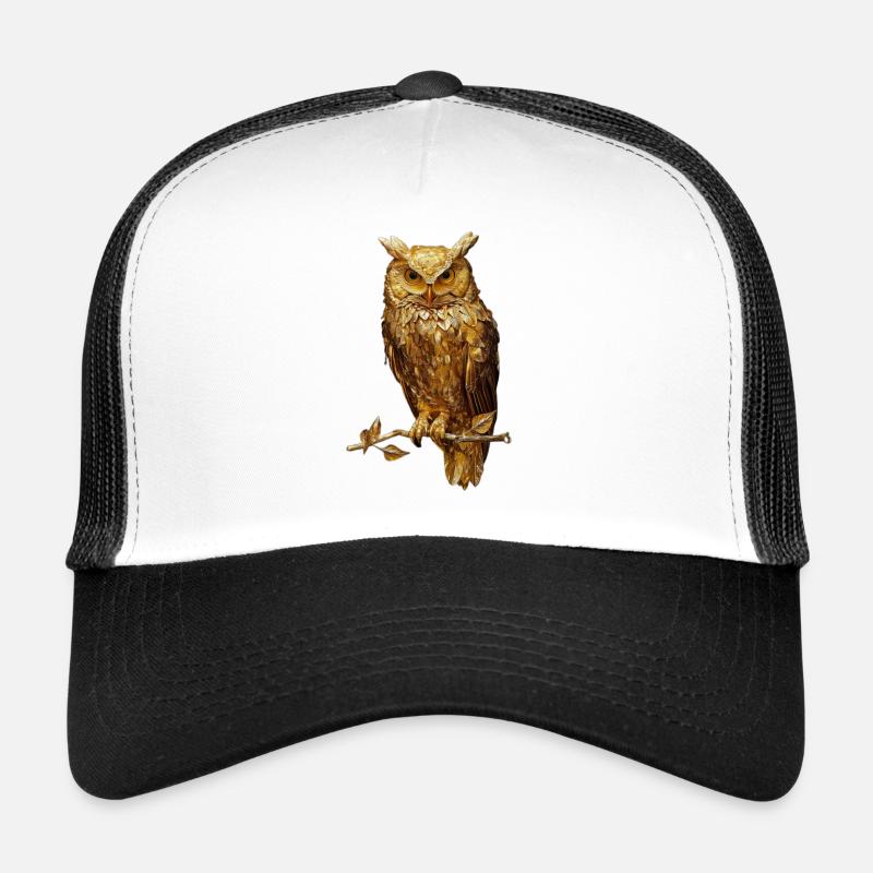 Eule - Trucker Cap - Weiß/Schwarz