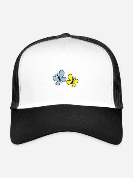 butterflies 02 - Trucker Cap - white/black - Front