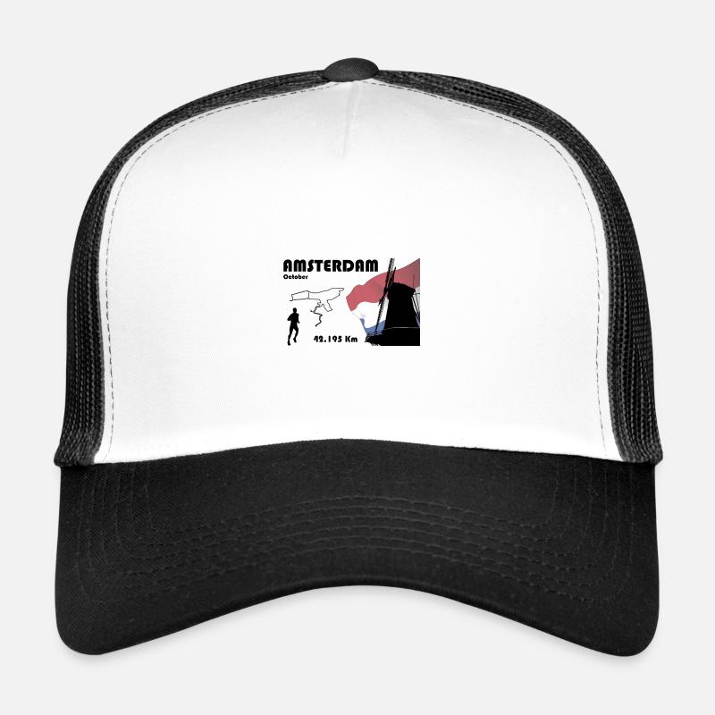 Amsterdamer Marathon - Trucker Cap - Weiß/Schwarz