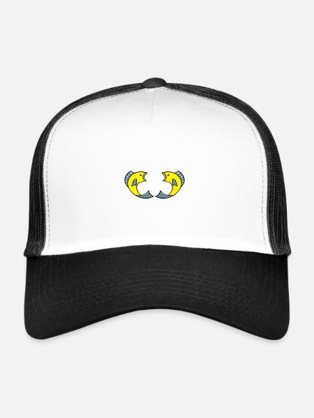 Poissons - Casquette trucker  - blanc/noir - Devant