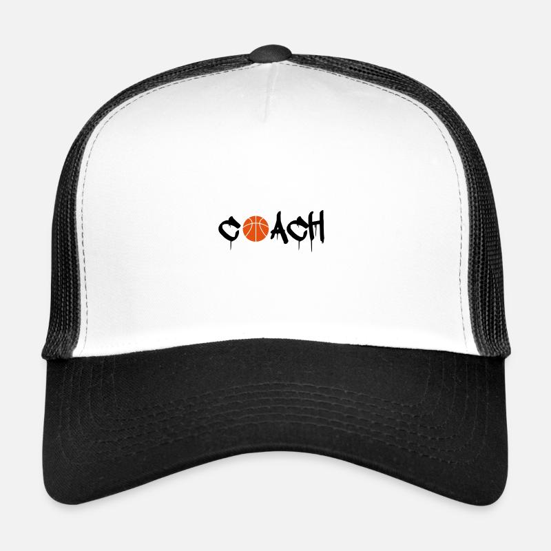 BASKETBALL COACH - Trucker Cap - Weiß/Schwarz