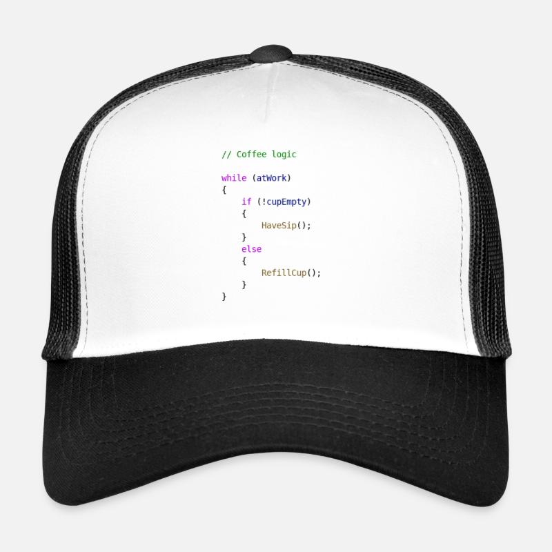 Coffee logic programmer gift idea Trucker Cap
