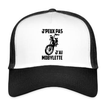 J'peux Pas J'ai Mobylette - Casquette trucker  - blanc/noir - Devant