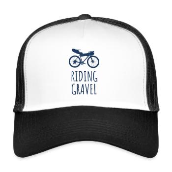 Gravelbike - Trucker Cap - Weiß/Schwarz - Vorne