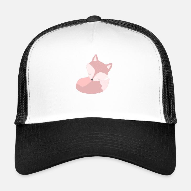 Mignon petit renard rose bébé endormi Casquette trucker 