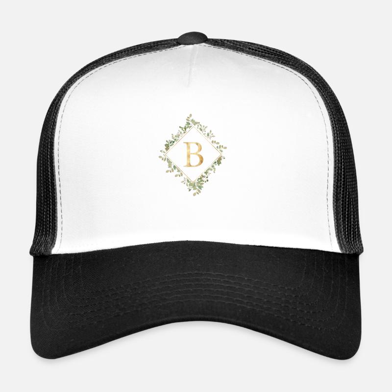 B Monogram Eucalyptus Wreath Trucker Cap