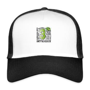 3. Klasse Fußball - Trucker Cap - Weiß/Schwarz - Vorne