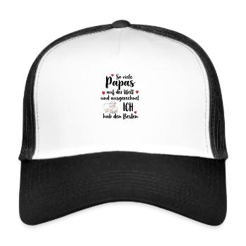 Tant de papas que j’ai le meilleur, le meilleur, le meilleur papa - Casquette trucker  - blanc/noir - Devant