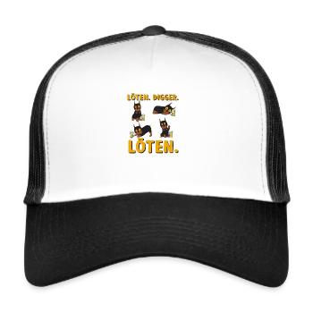 Soudure Digga Chien de soudure avec de la bière - Casquette trucker  - blanc/noir - Devant