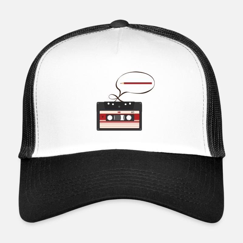 KASSETTE, BAND, BLEISTIFT - Trucker Cap - Weiß/Schwarz
