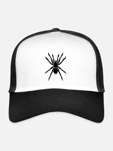 araigne mygale tribal1 - Casquette trucker  - blanc/noir - Devant
