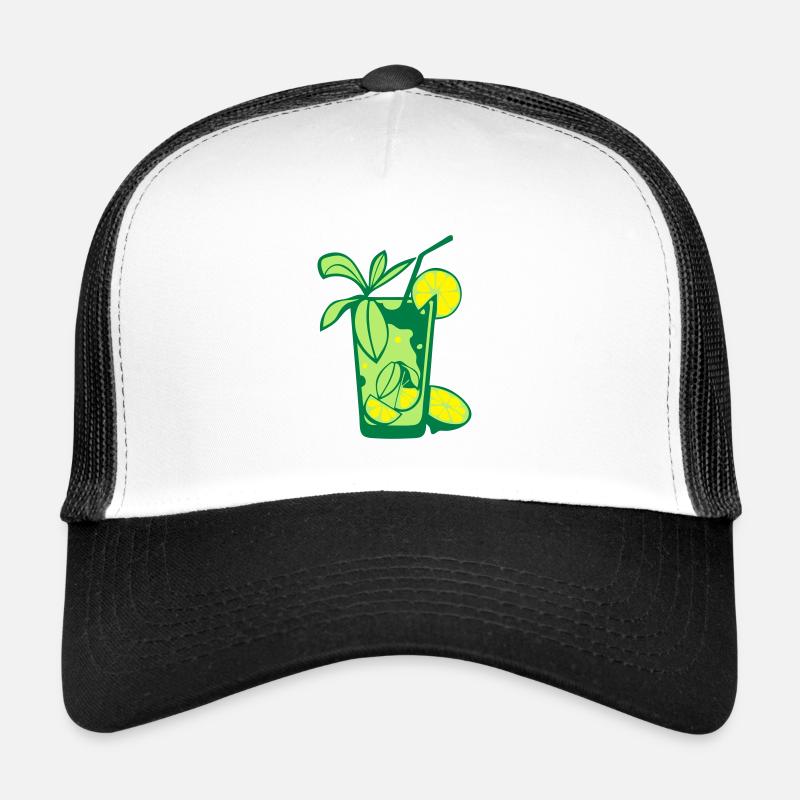 verre mojito alcool paille rondelle citr Casquette trucker 
