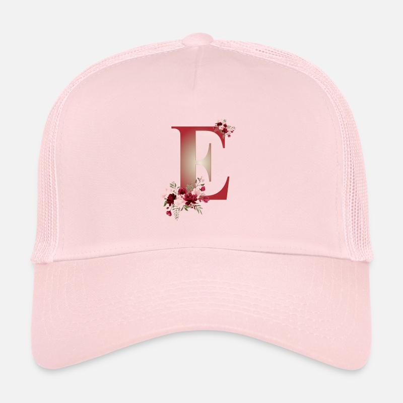 Letter E with flowers Trucker Cap