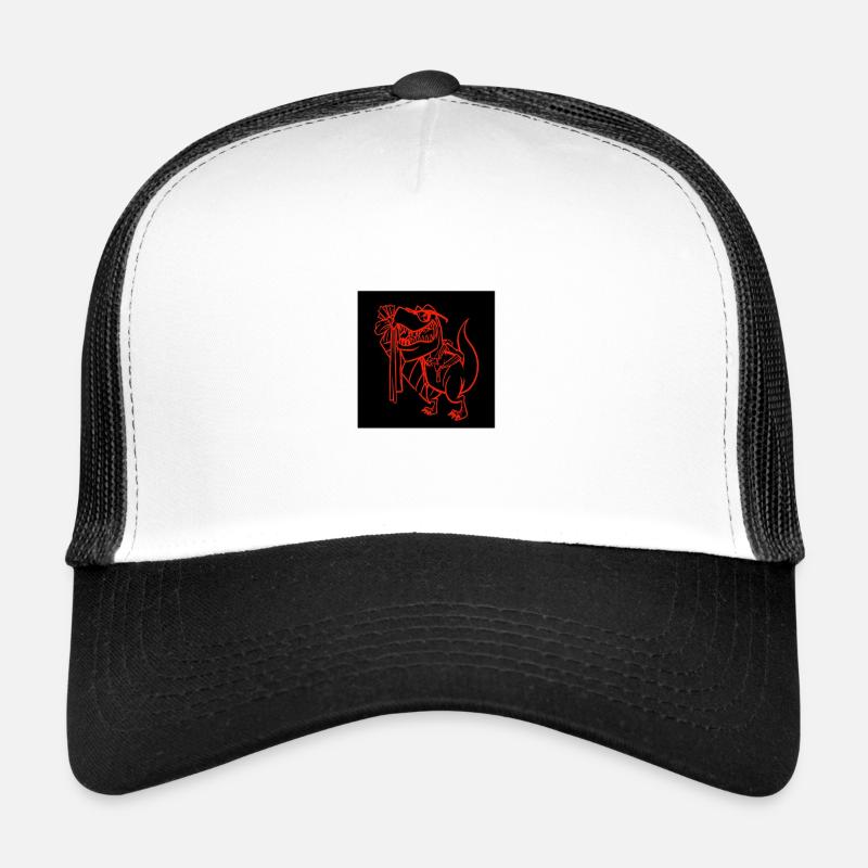 T Rex - Casquette trucker  - blanc/noir