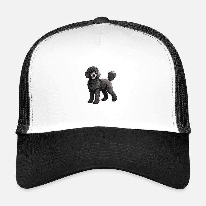 Pudel Hund Tier - Trucker Cap - Weiß/Schwarz