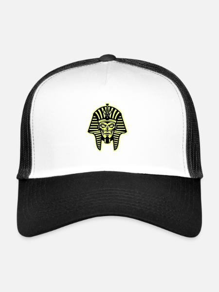 Crâne de pharaon - Casquette trucker  - blanc/noir - Devant