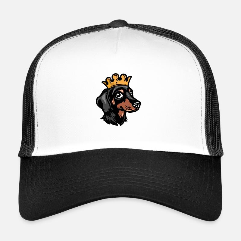Teckel Chien Teckel Couronne - Casquette trucker  - blanc/noir