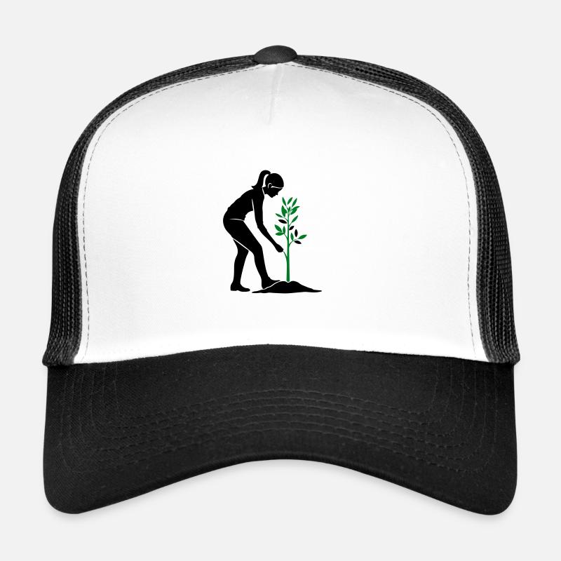 Baum Pflanzen Naturschutz - Trucker Cap - Weiß/Schwarz