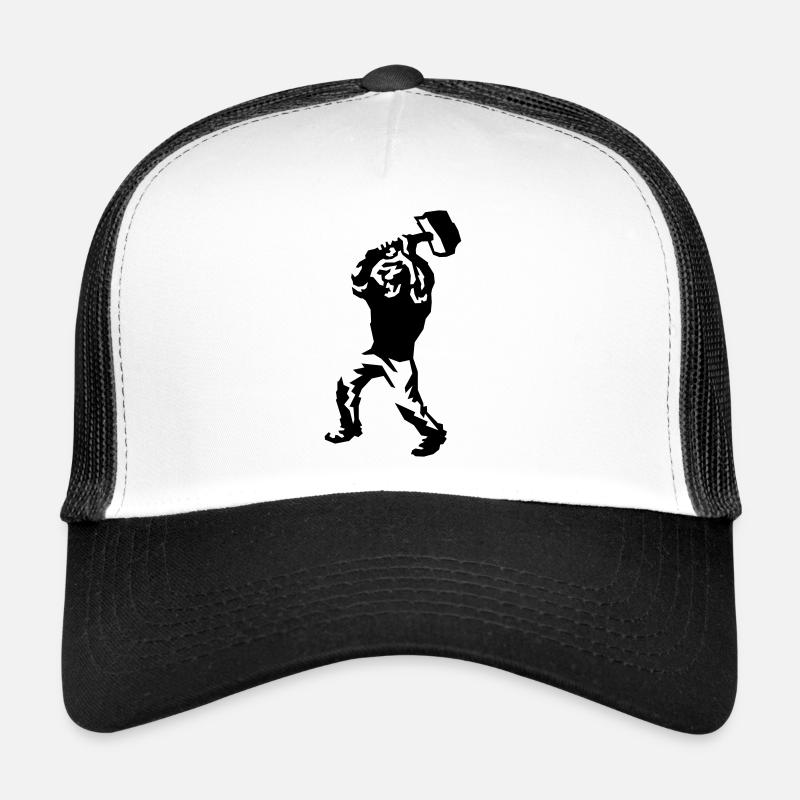 Worker with sledgehammer / Arbeiter mit Hammer Trucker Cap