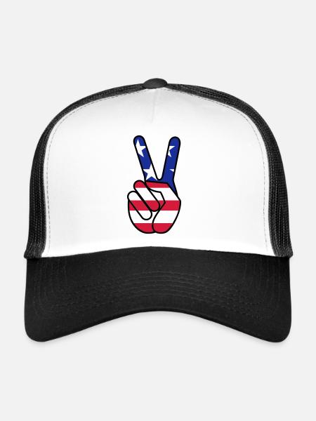 USA Victoire - Casquette trucker  - blanc/noir - Devant