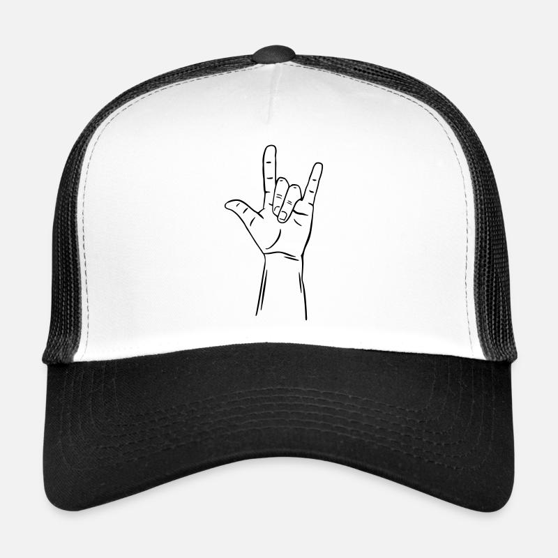geste de la main je t'aime / je t'aime Casquette trucker 