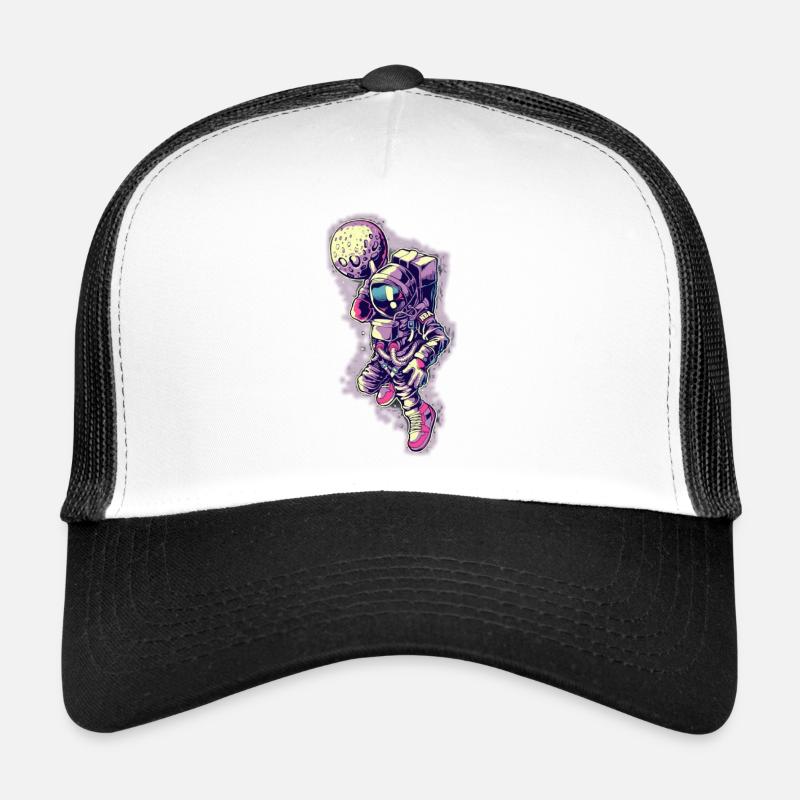 Astronaute à la lune - Casquette trucker  - blanc/noir
