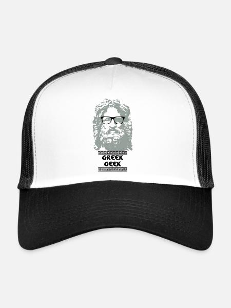Greek Geek - Casquette trucker  - blanc/noir - Devant