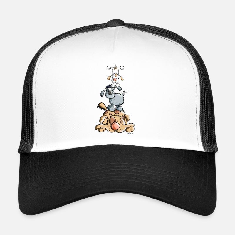 Funny Dog Tower - Trucker Cap - white/black